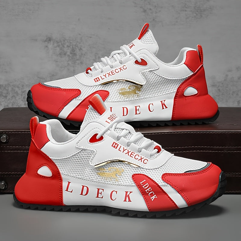 Golden Accent Mesh Sneakers Breathable Light Customizable