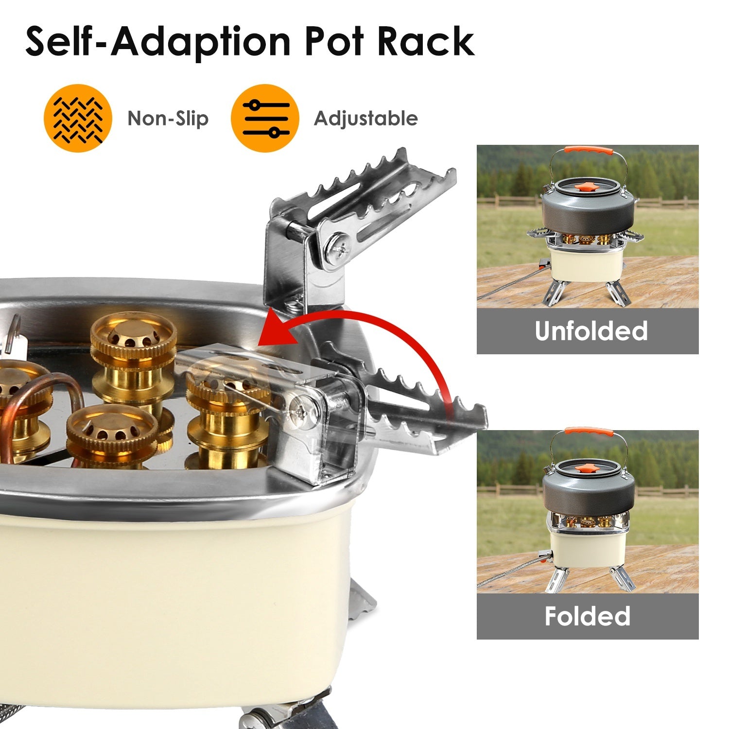 13,000W Portable Windproof Camping Stove – 5-Burner Gas Stove