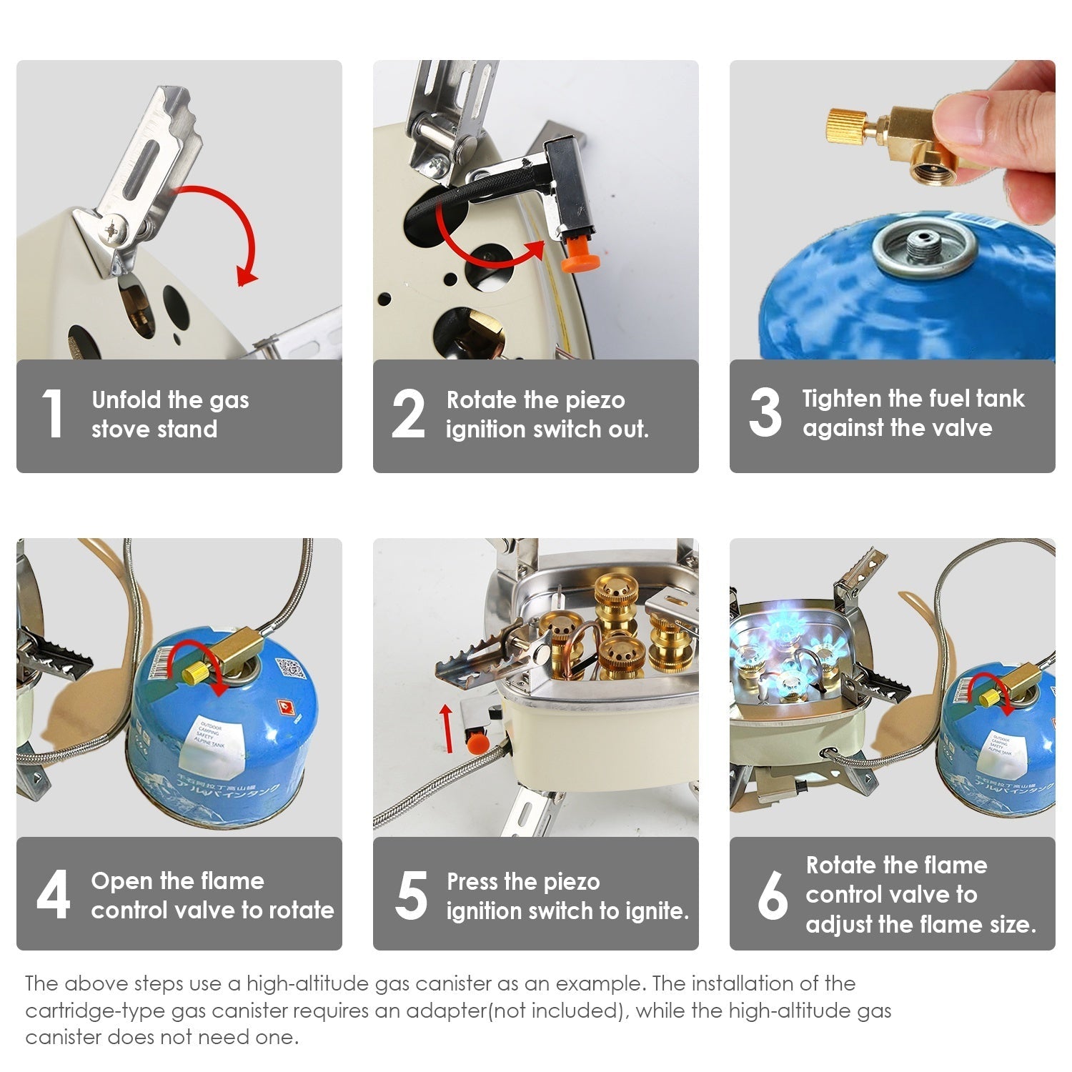 13,000W Portable Windproof Camping Stove – 5-Burner Gas Stove