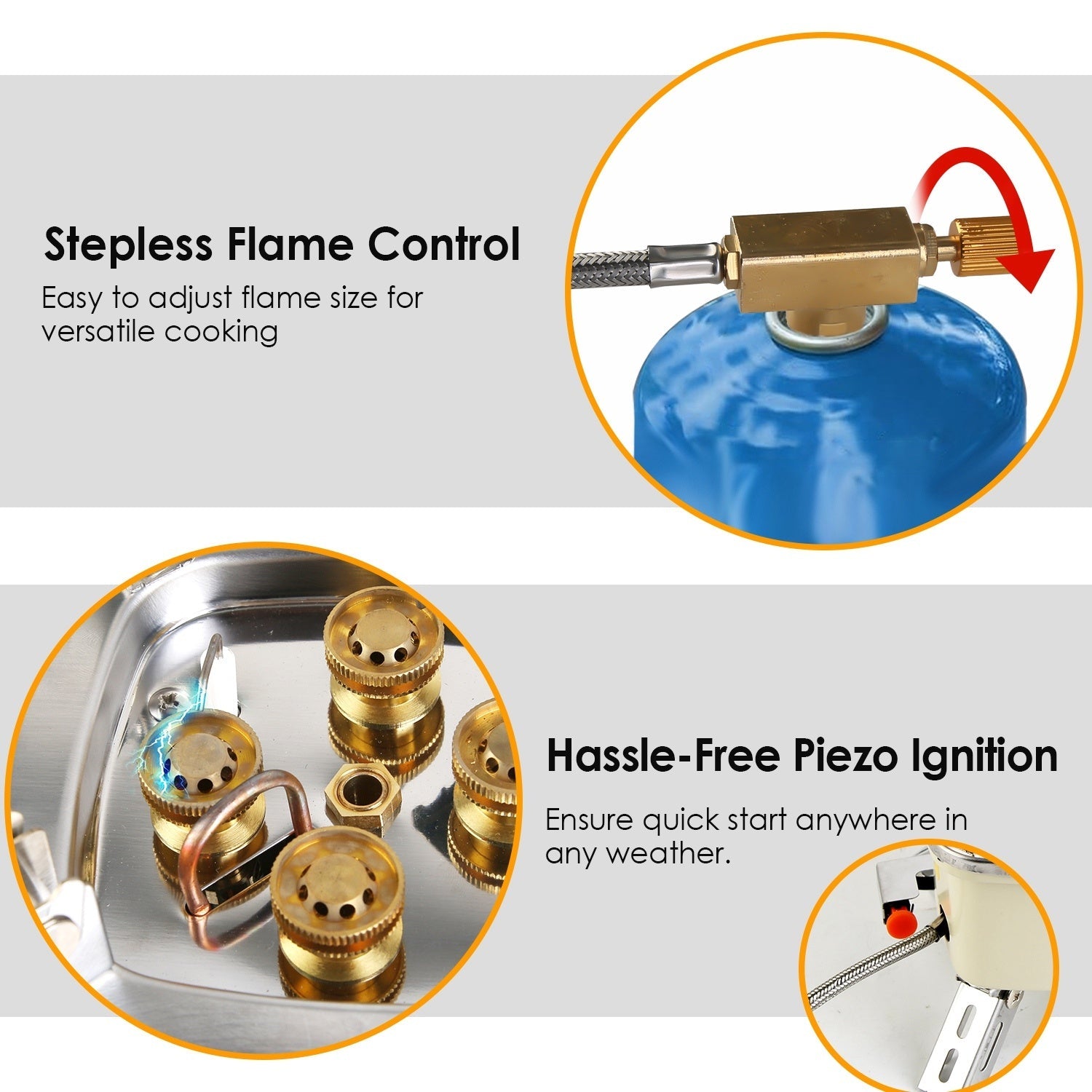 13,000W Portable Windproof Camping Stove – 5-Burner Gas Stove