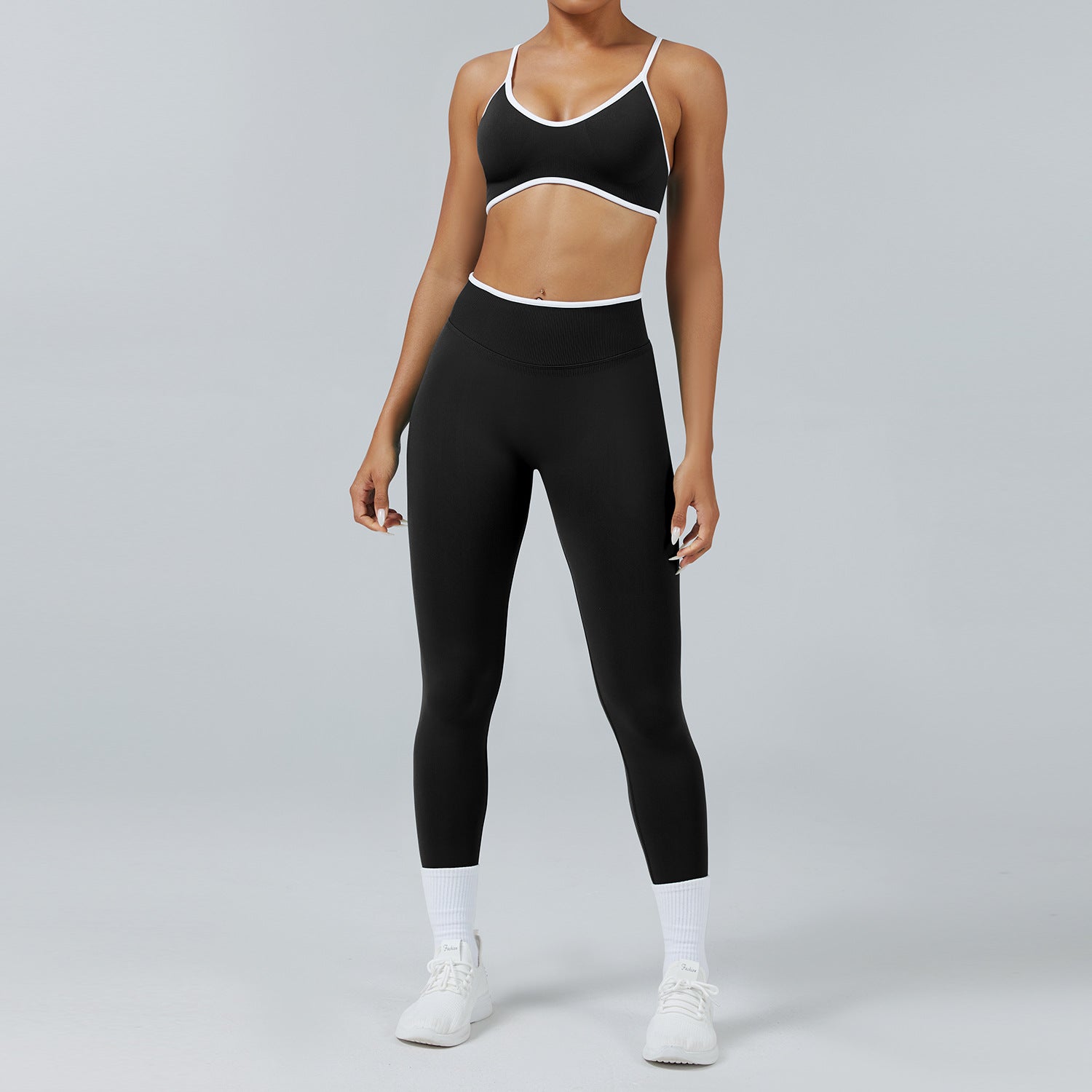 Seamless Back-Support Running Quick-Drying Yoga And Fitness Apparel Set