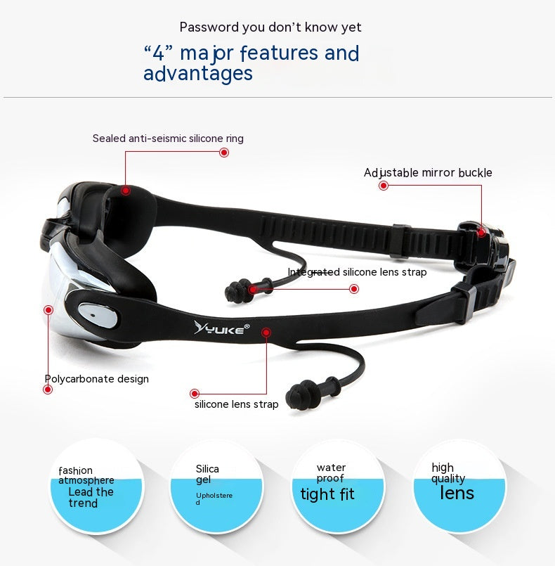 Men’s Waterproof Swim Cap & Goggles Set