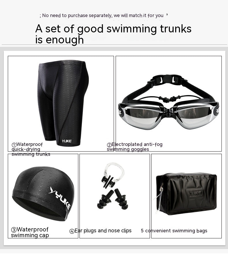 Men’s Waterproof Swim Cap & Goggles Set