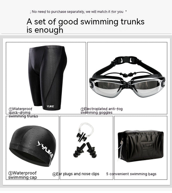 Men’s Waterproof Swim Cap & Goggles Set