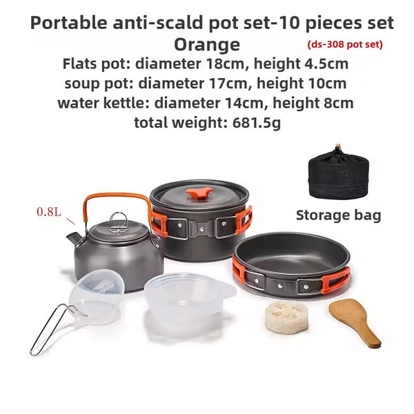 1-3 Person Camping Cookware Set – Portable Pot & Pan