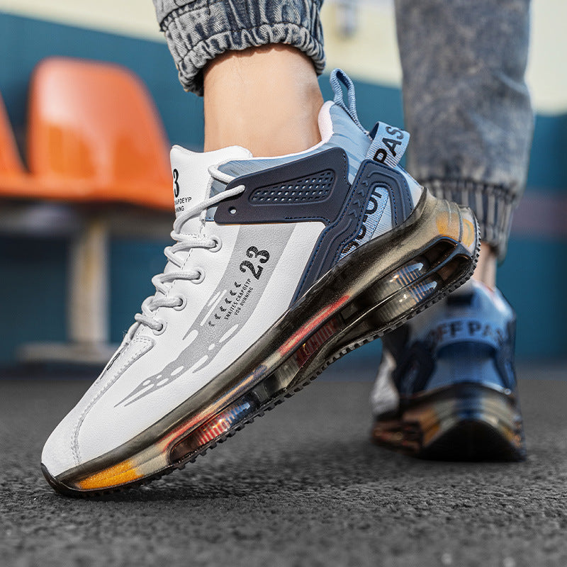 Men’s Black Running Sneakers – Breathable Outdoor Sports Shoes