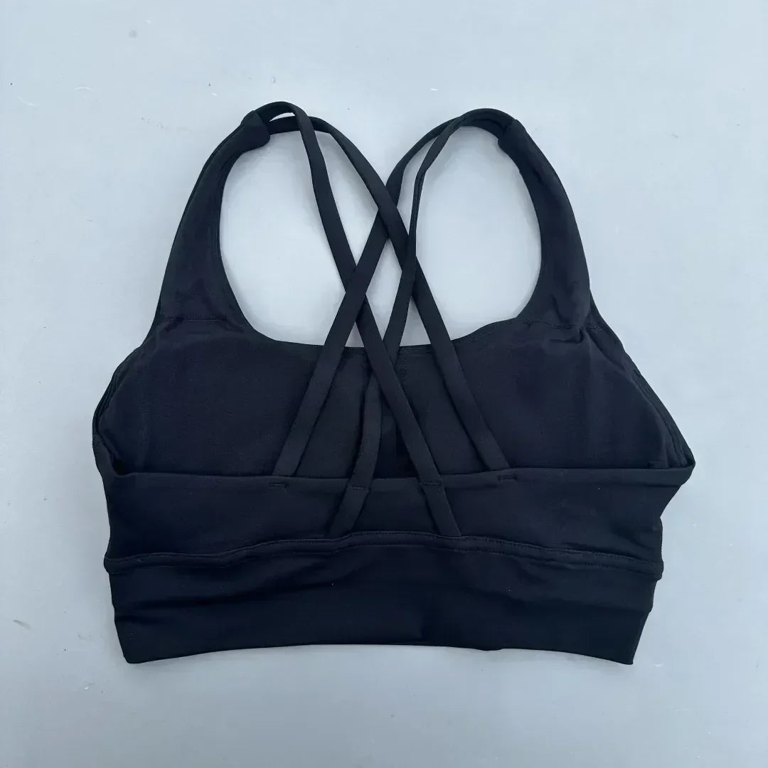 Solid Color Women’s Sports Bra – High Support Fitness Top