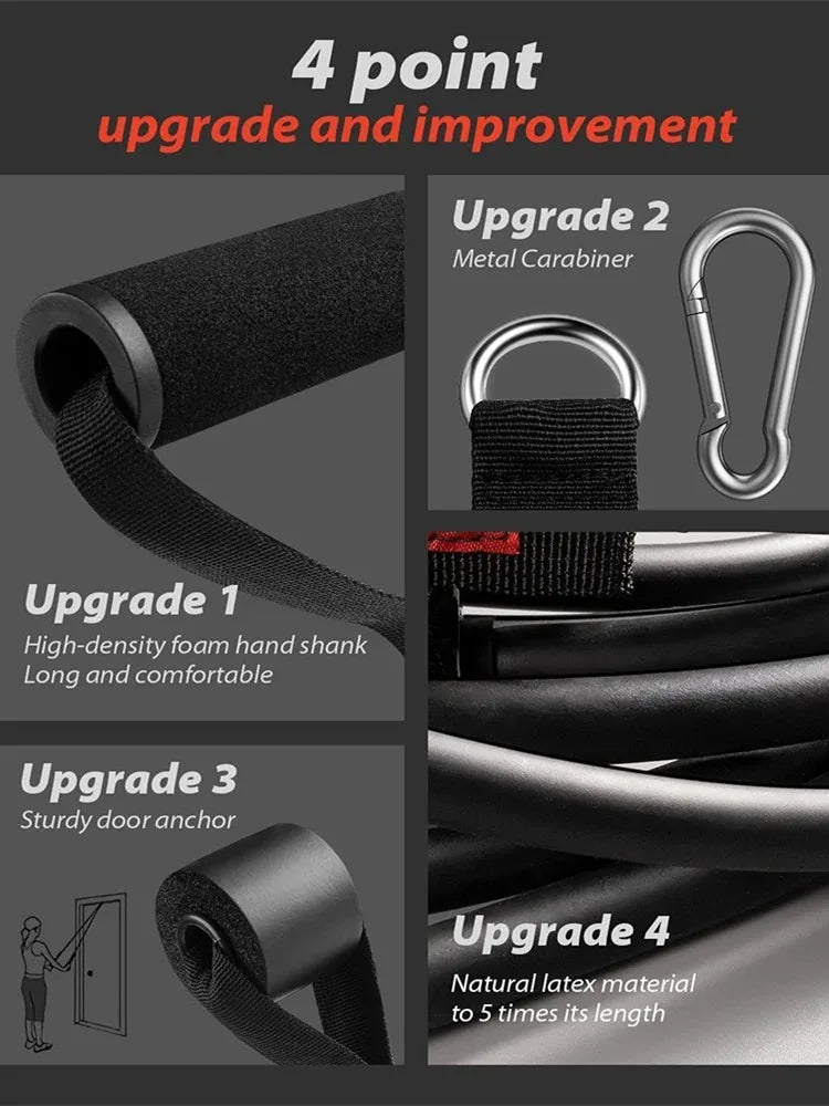 Wrapped Resistance Band & Rod Set – Strength Training Equipment