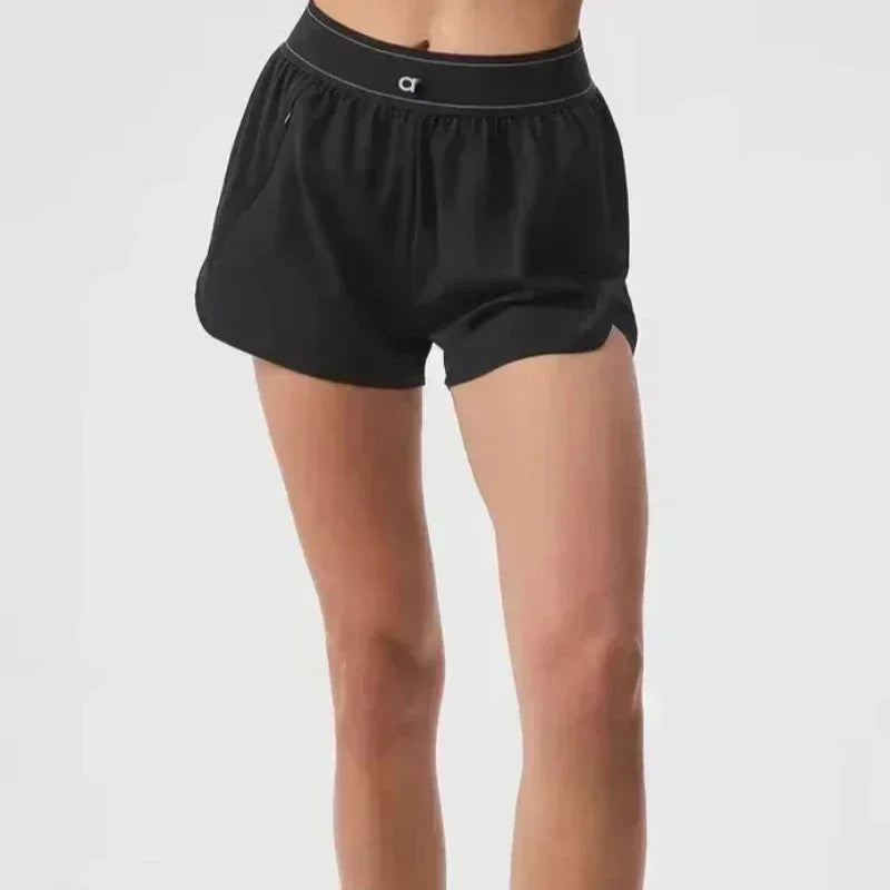 High-Waisted Quick-Dry Sports Shorts – Outdoor Running & Yoga