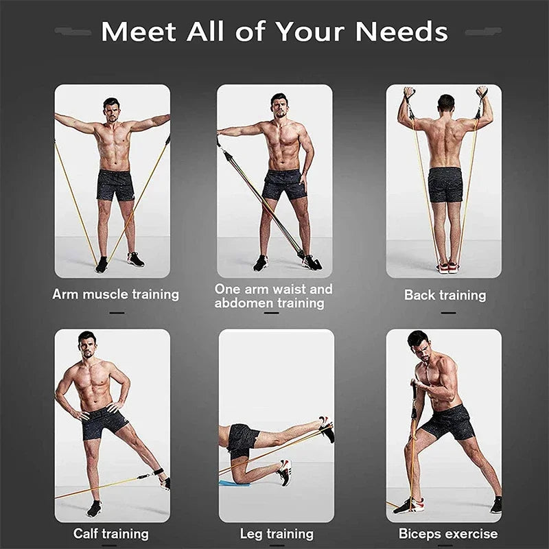Wrapped Resistance Band & Rod Set – Strength Training Equipment
