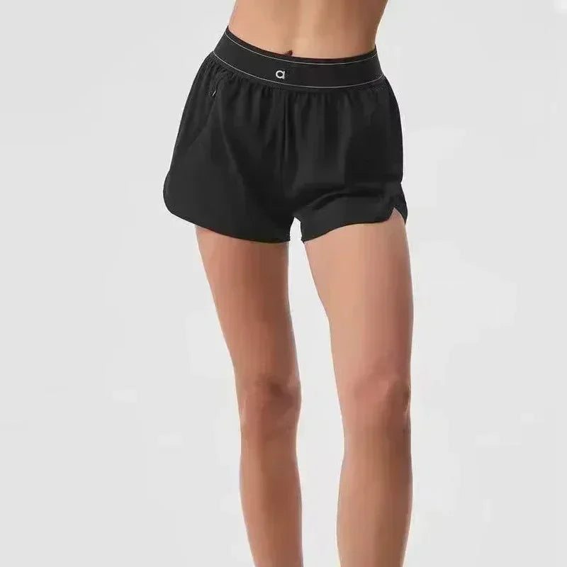 High-Waisted Quick-Dry Sports Shorts – Outdoor Running & Yoga