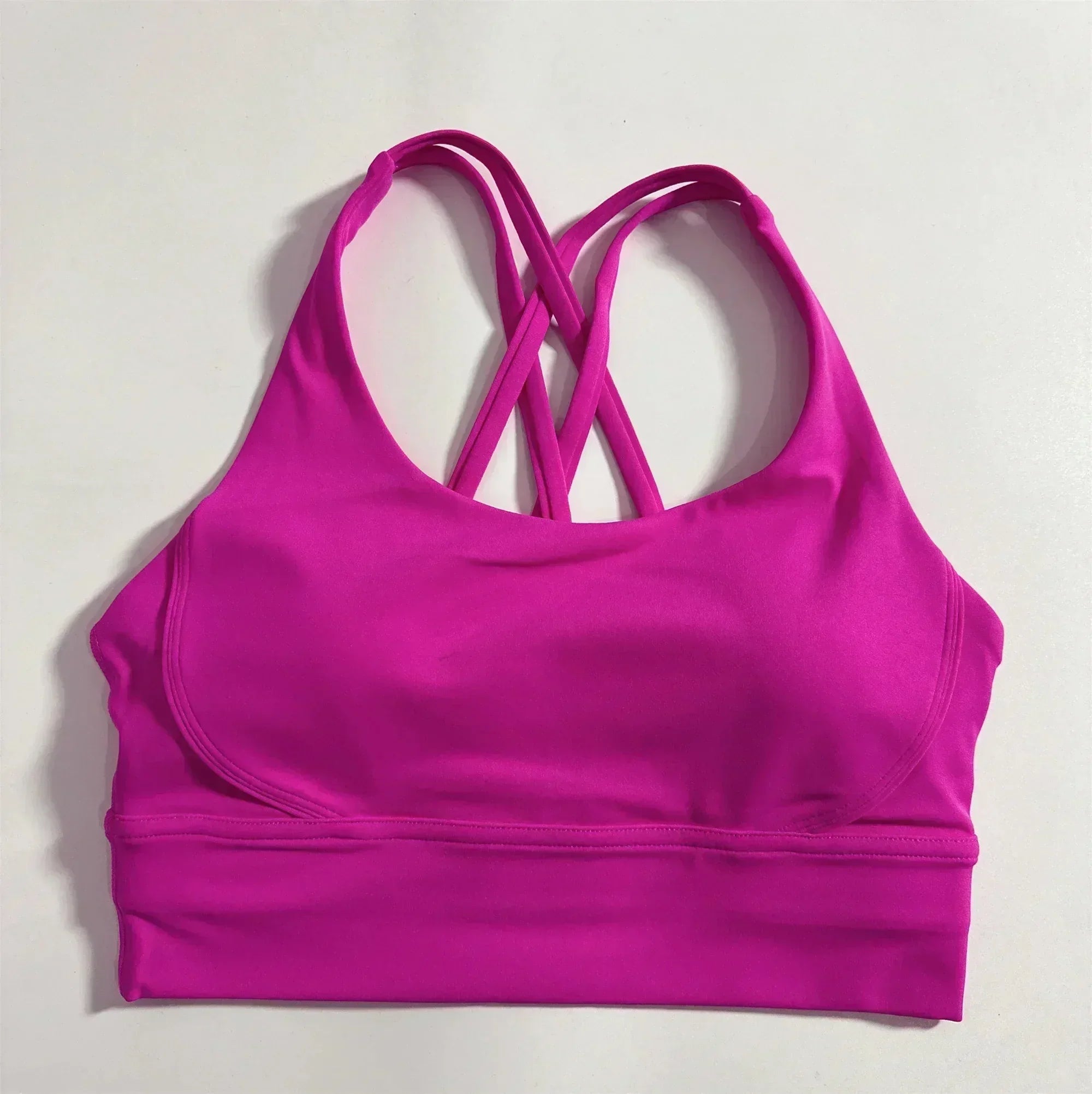 Solid Color Women’s Sports Bra – High Support Fitness Top