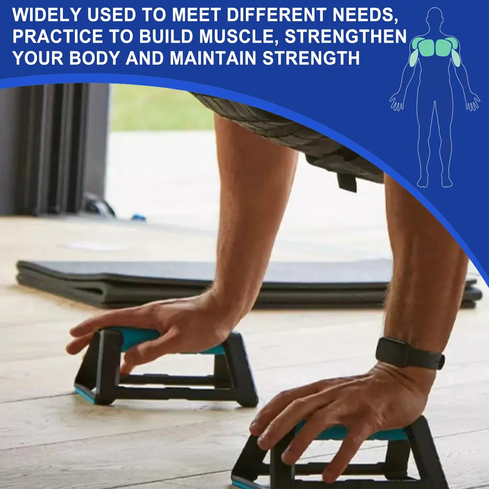Ergonomic Push-Up Stands – Non-Slip Home Gym Equipment