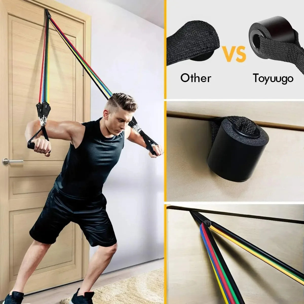Wrapped Resistance Band & Rod Set – Strength Training Equipment