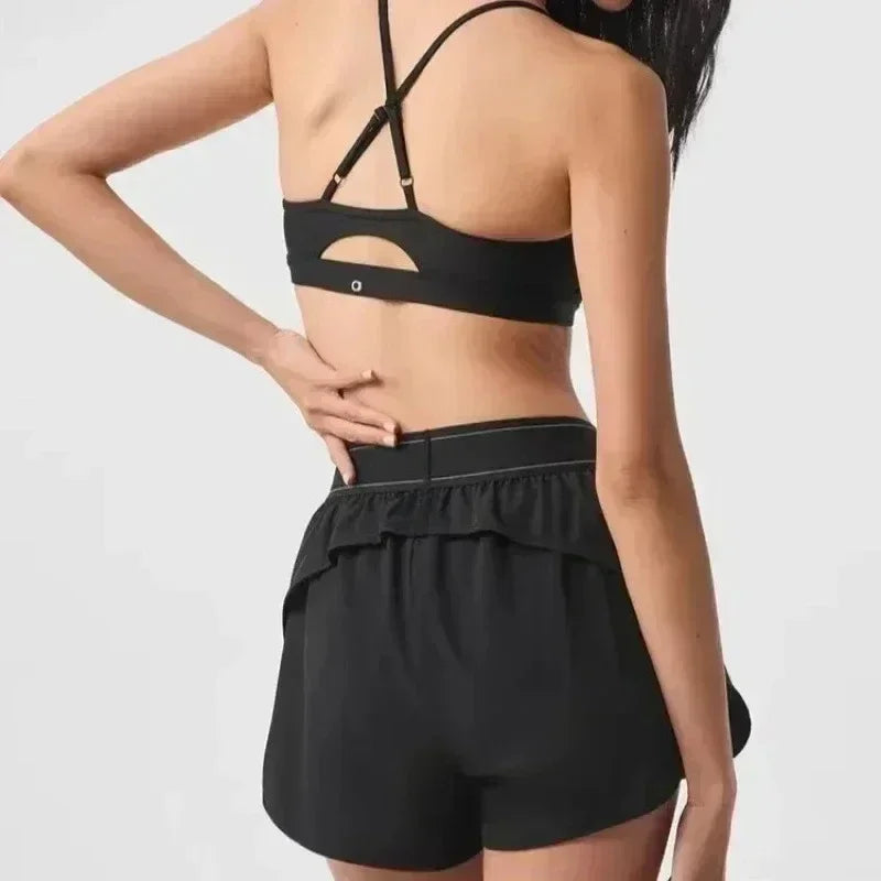 High-Waisted Quick-Dry Sports Shorts – Outdoor Running & Yoga