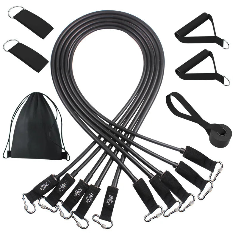 Wrapped Resistance Band & Rod Set – Strength Training Equipment