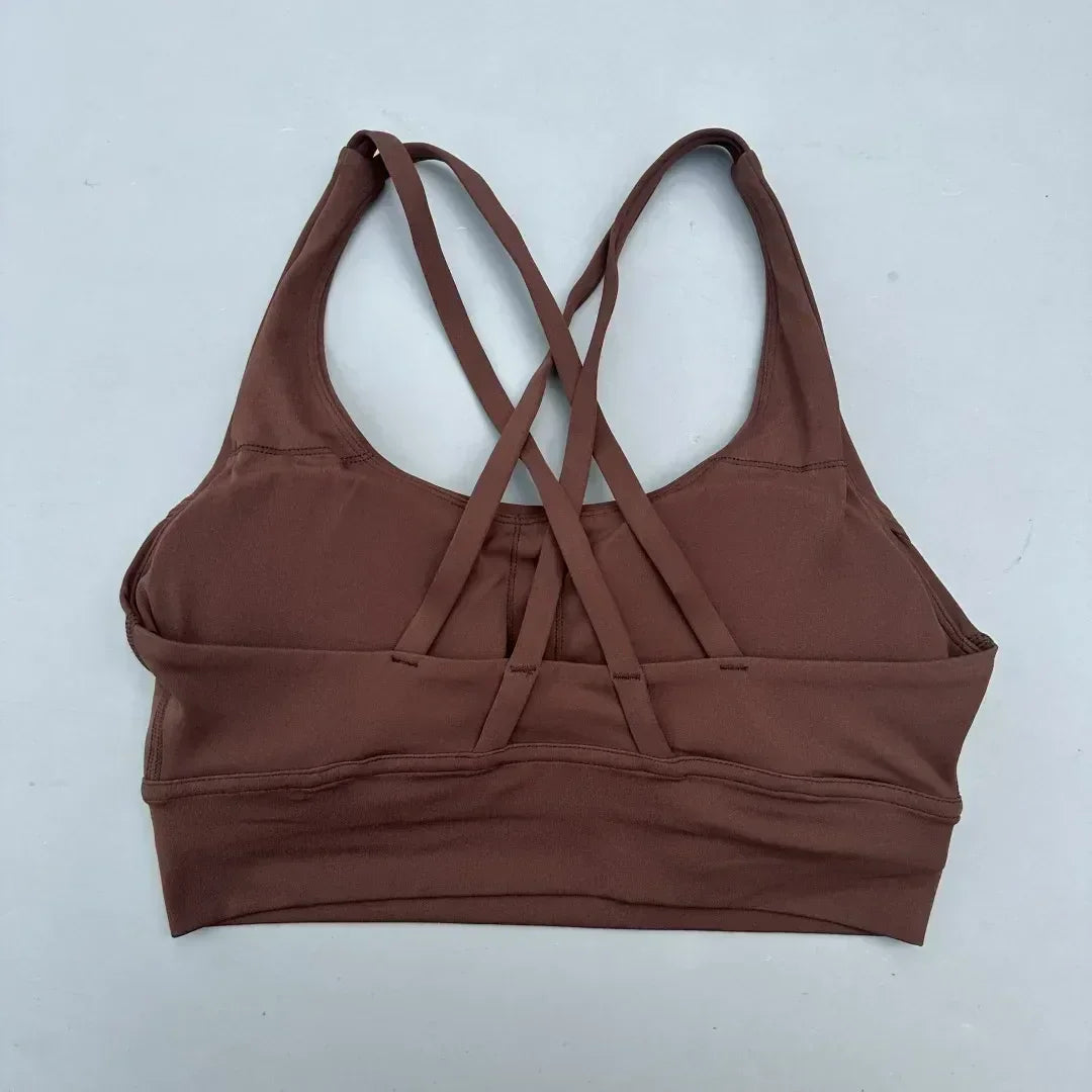 Solid Color Women’s Sports Bra – High Support Fitness Top