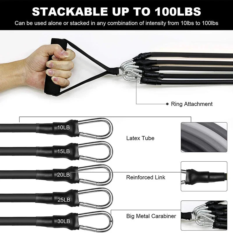 Wrapped Resistance Band & Rod Set – Strength Training Equipment