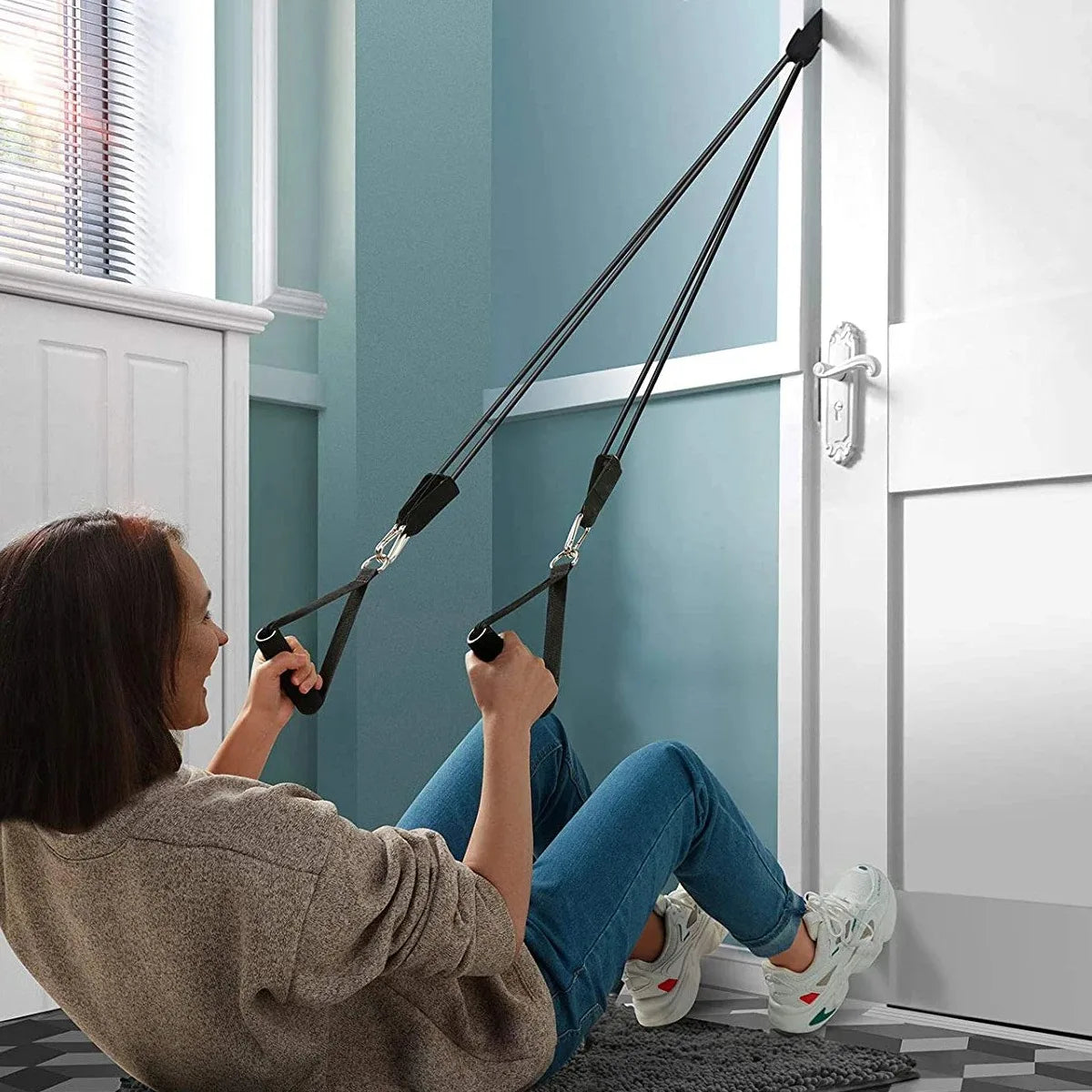 Wrapped Resistance Band & Rod Set – Strength Training Equipment