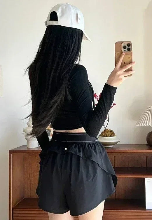 High-Waisted Quick-Dry Sports Shorts – Outdoor Running & Yoga