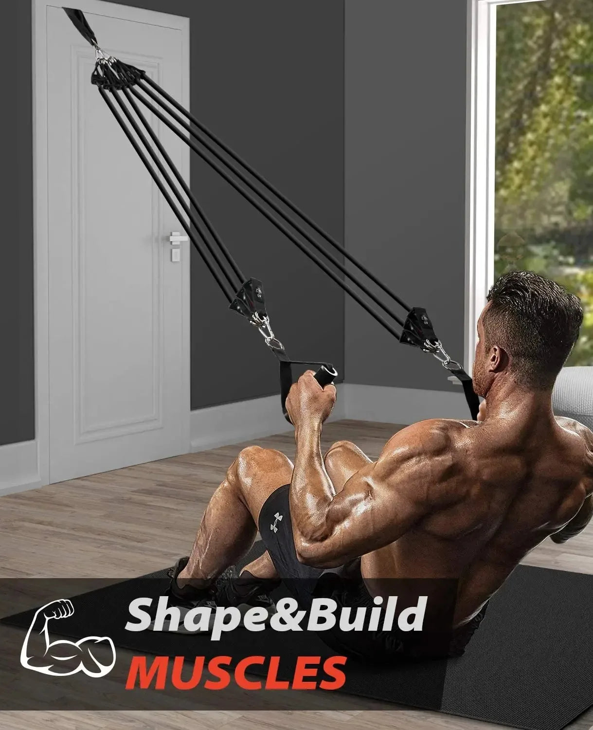 Wrapped Resistance Band & Rod Set – Strength Training Equipment