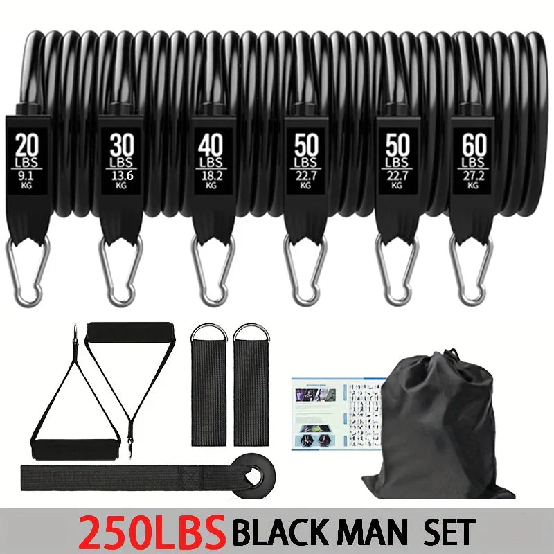 Wrapped Resistance Band & Rod Set – Strength Training Equipment