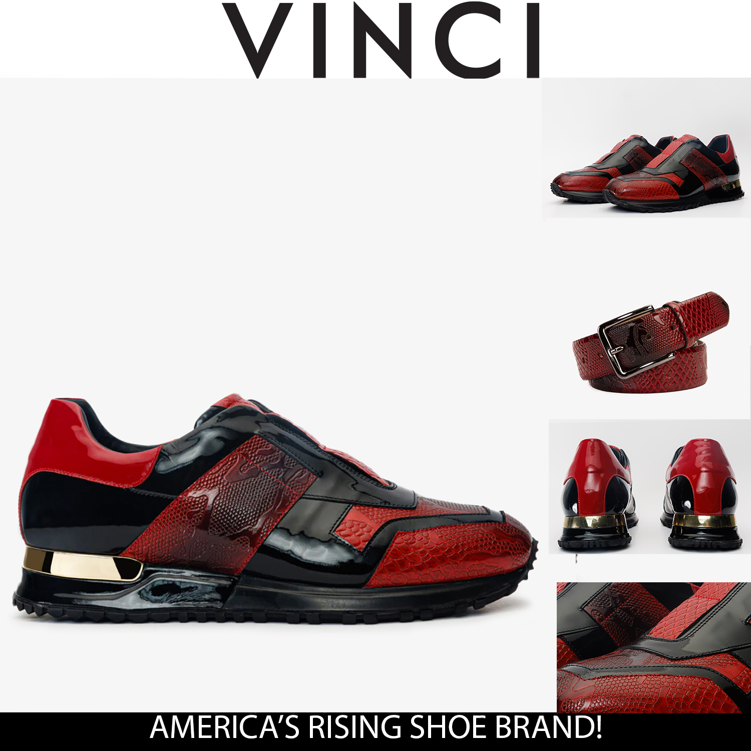The Milano Snk Red Leather Men Sneaker